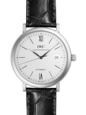 IWC Men's IW356501 Portofino Automatic SS/leather Silver Automatic Men's