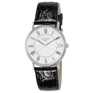 Longines Presence White Dial Black Leather Mens Watch L48194112 - MS TR JAPAN 