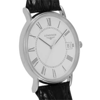 Longines Presence White Dial Black Leather Mens Watch L48194112 - MS TR JAPAN 